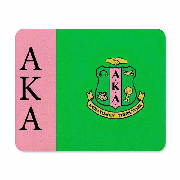 AKA Alpha Kappa Alpha Mouse Pad Pink and Green with Logo - Picture 4 of 7